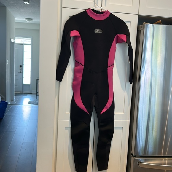 Gimilife Neoprene 3MM Full Body Wetsuit Black Pink Back Zip Women’s size M NEW - Picture 7 of 16